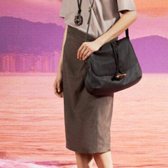 Gucci Elsa Skirt by Frida Giannini Brown Wool Lace-Up Detail IT 44 NWT - Picture 9 of 9